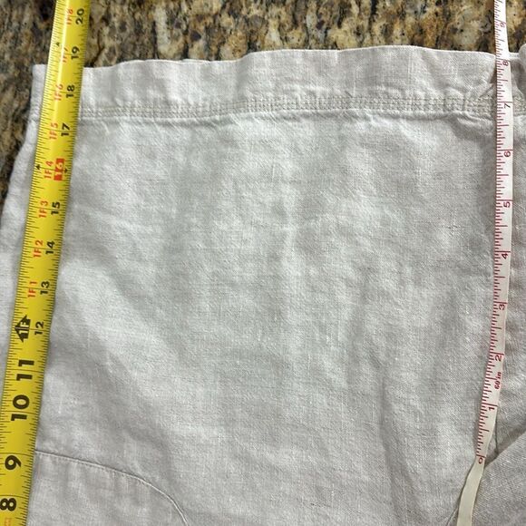 J. Jill Linen Elasticized Waist High Rise Shorts In Beige Size 14 - Picture 9 of 10